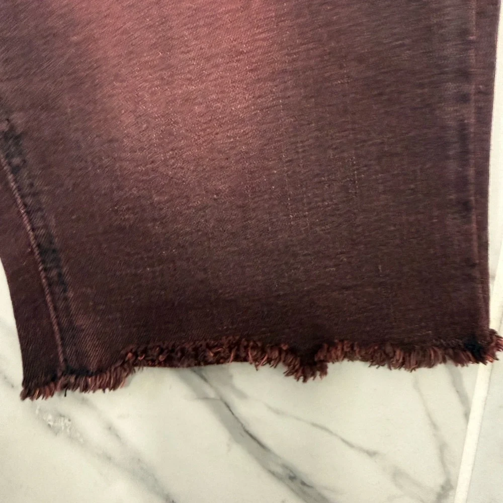 Rude Hot Topic Denim Dark Red Shorts Punk Goth Grunge Mens Skinny Size 32 - Picture 7 of 9